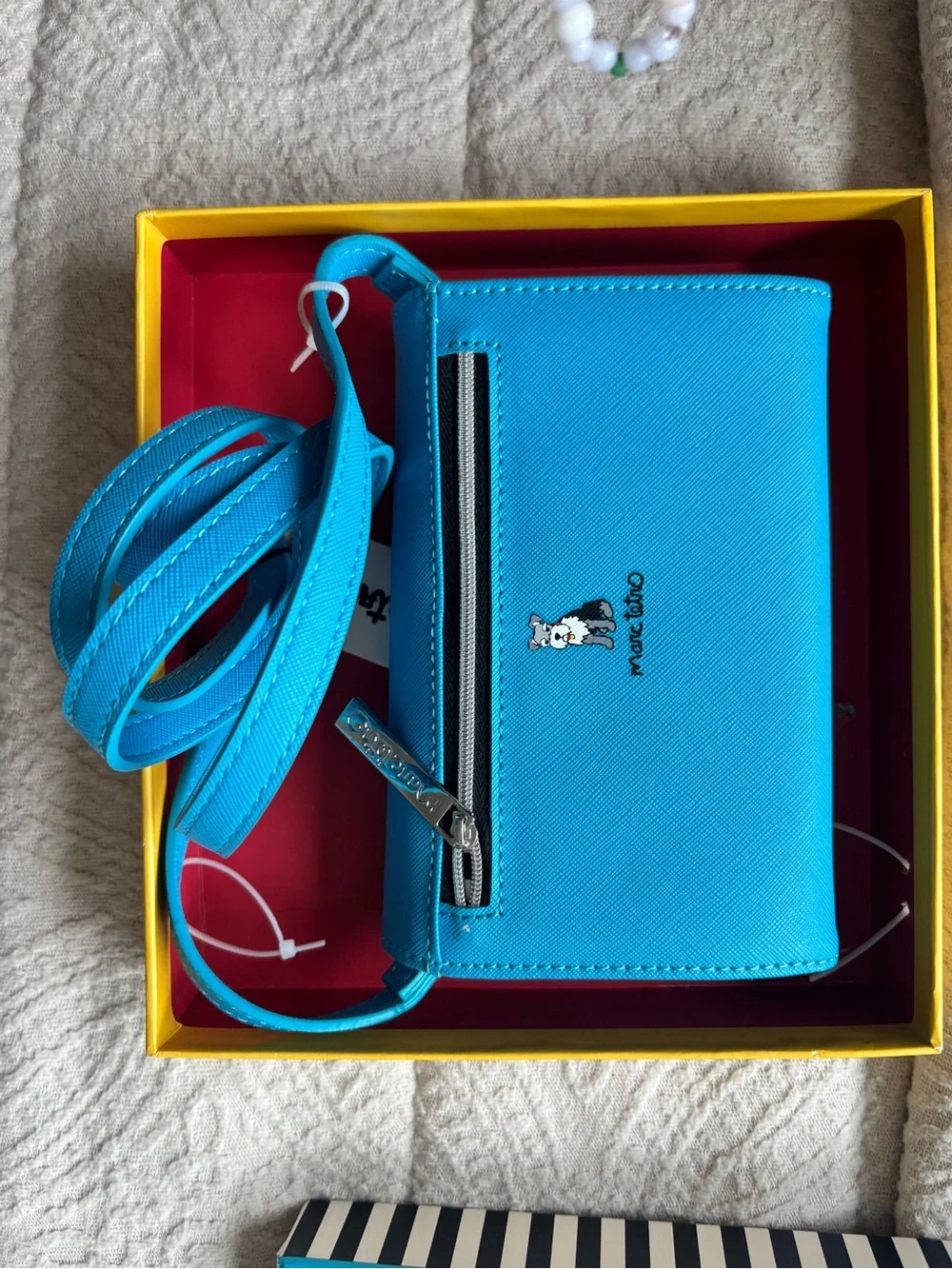 NWT Blue Crossbody Phone Wallet with schnauzer Design